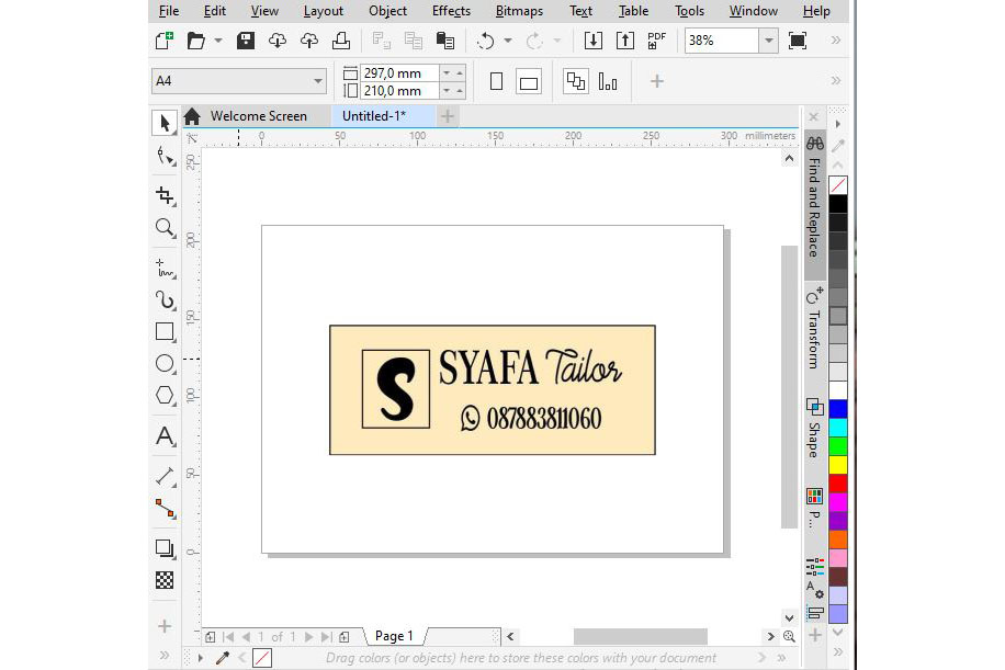 Sample / Preview Label Baju Syafa